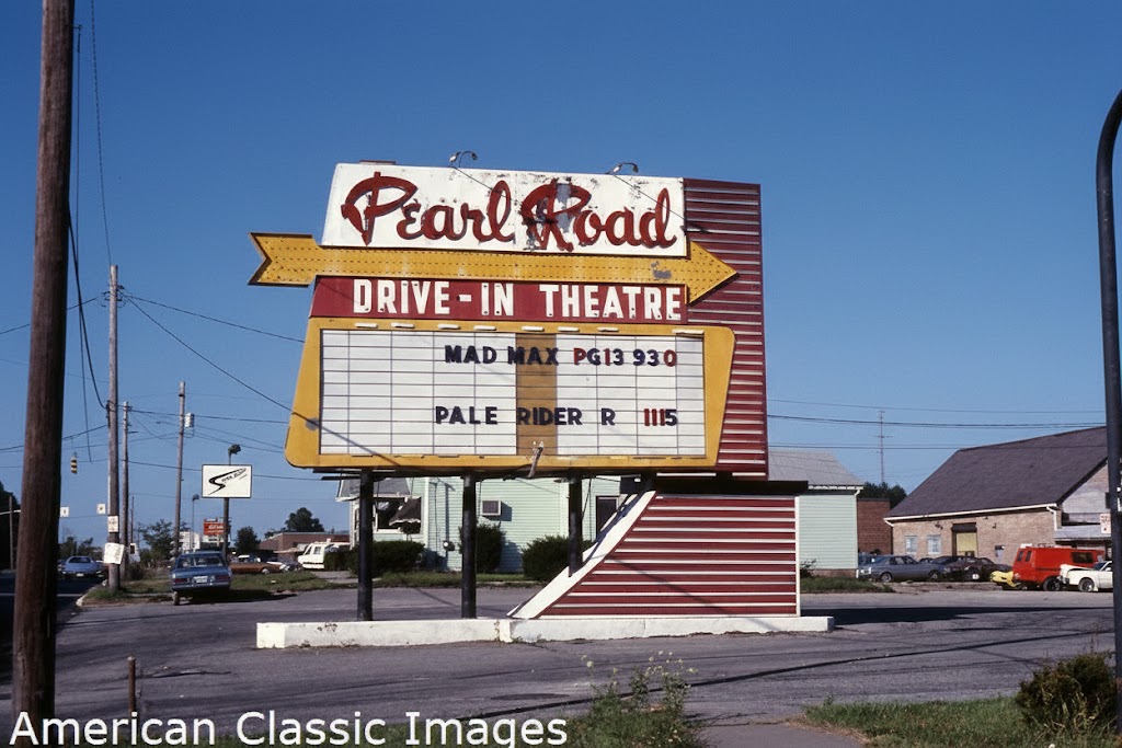 Pearl Road Drive-In Theatre marquee